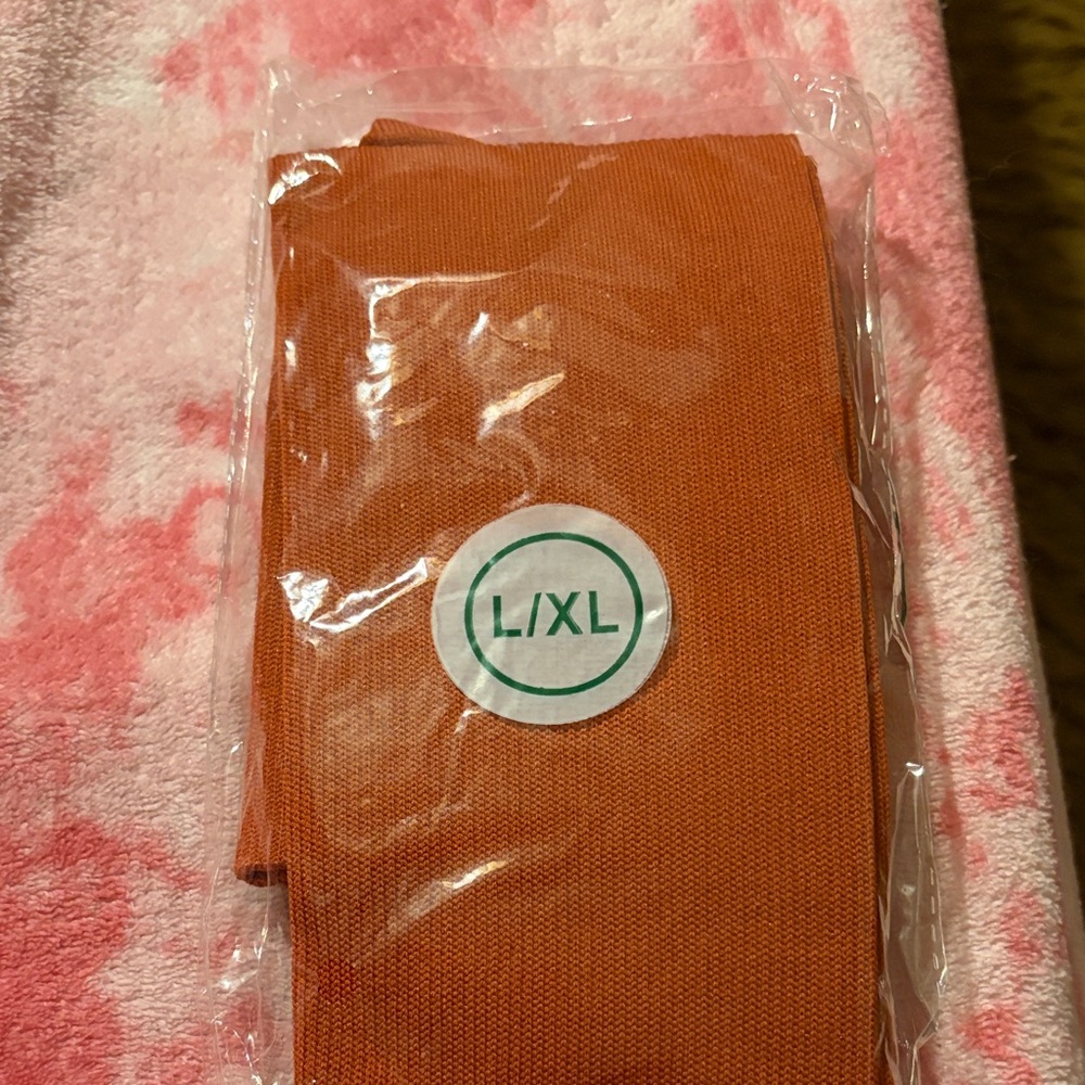 Rust Orange Tights L/XL over the knee compression socks